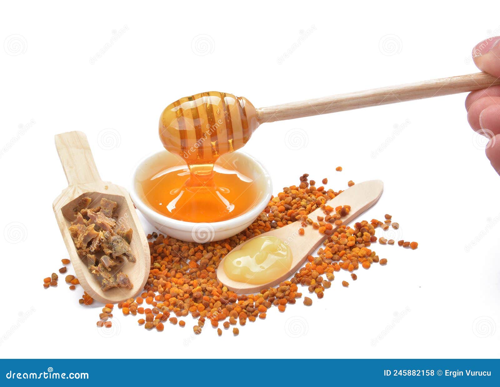 royal jelly honey pollen propolis, bee products mixture